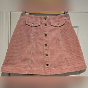NWT Women's Divided by H&M Light Pink Corduroy Mini Skirt Size 6